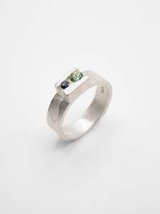 Offcut #28 ~ Sterling Silver, 2 x Sapphires (0.57ct total)