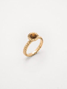Teeth Gem Ring ~ Gold & Citrine