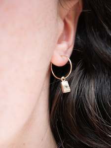 Bedrock Charm Sleepers ~ 9ct Gold & Green Sapphires