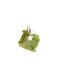 Pounamu Small Tag Earring ~ Light Green