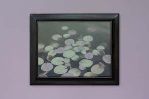 Purple and Green Water Lily Leaves
