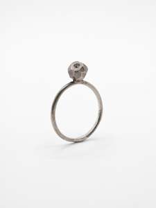 Melted Meteor Ring ~ Silver & Sapphire