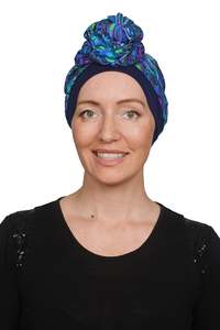 Scarf Hats: Paua Attached Scarf Hat