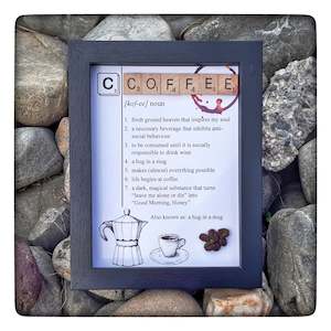 Kitchen Wall Art: DICTIONARY COFFEE Frame