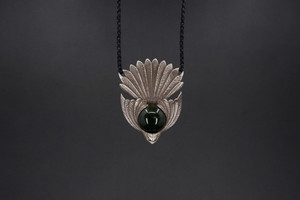 Products: Silver and New Zealand Jade Piwakawaka