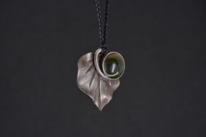 Products: New Zealand Jade and Sterling Silver Kawakawa Leaf kawakawastone