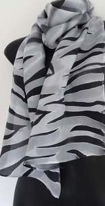 Cats Dogs Horses Other Animals Hand Painted Silk Scarves: Zebra- Animal Hand painted Silk Scarf