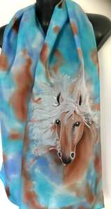 Equestrian Horse Lovers - Animal Hand Painted Silk Scarf