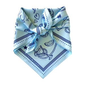 DH x Kaylee Bell - Cowboy Up Blue Petite Silk Scarf