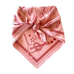 Homepage Carousel: DH x Kaylee Bell - Cowboy Up Pink Petite Silk Scarf