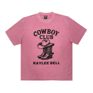 PRE ORDER - COWBOY CLUB T SHIRT - WASHED PINK