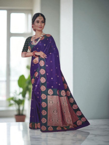 Products: Blue with Green Soft Silk Saree – Kaysons