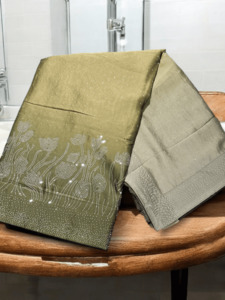 Products: Butter Silk Saree with Silver Crystal Work – Kaysons