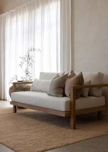 Outdoor: Flores Triple Seater Teak Sofa