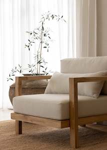 Outdoor: Flores Single Seater Teak Sofa