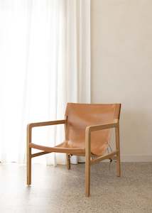 Chairs: Leather Sling Chair / Nude