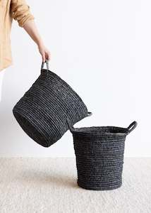 Elsa Sisal Basket Set Of 2 / Charcoal