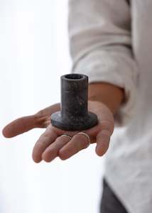 Decor: Haru Marble Candle Holder / Black