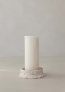 Aki Marble Candle Holder / Cream