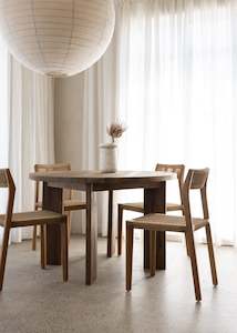 Dining Tables: Nias Round Dining Table / Dark Teak