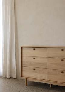 Copenhagen Bedsides: Copenhagen 6 Draw Lowboy / Oak