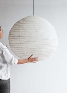 Globe Linen Lantern: Globe Linen Lantern / Off  White