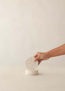 Lima Marble Coaster Set Of 4 / Cream