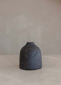 All: Earthenware Small Short Vessel / Aged Black