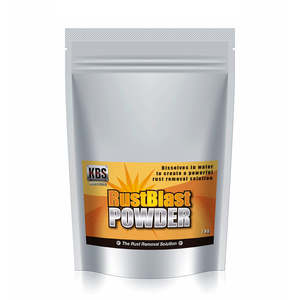 Frontpage: KBS RUSTBLAST WATER BASED RUST REMOVER POWDER 1KG