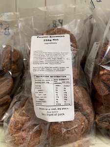 Products: 250g pack of Broken Peanut Brownie Cookies