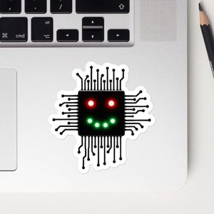 Smiley Chip LED Laser Eyes Sticker/Decal - Kea Sigma Delta