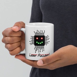 Fun Laser Focused White Glossy Mug - Kea Sigma Delta