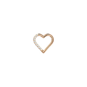 Hinged Rings: Rose Gold CZ Titanium Hinged Heart
