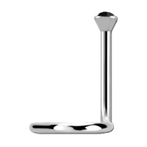 Nose Piercing Jewellery: 2mm Jet Bezel Nose Screw