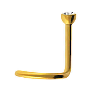 Nose Piercing Jewellery: Gold Ball Surgical Steel Nose Screw