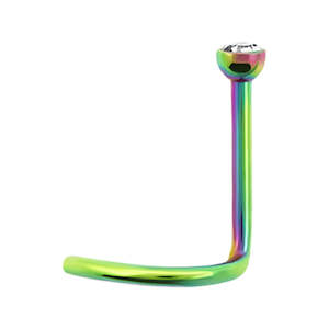 Nose Piercing Jewellery: 20g Rainbow Surgical Steel Nose Screw
