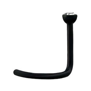 Nose Piercing Jewellery: 20g Black Surgical Steel Nose Screw