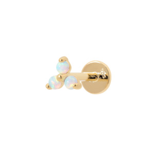 Flat Piercing Jewellery: Gold Lapse Opal Earring