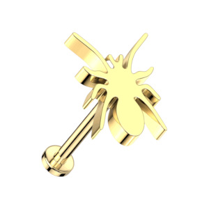 Gold Spider Titanium Threadless Labret