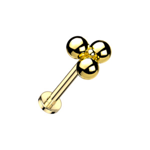 Gold Trinity Titanium Threadless Labret
