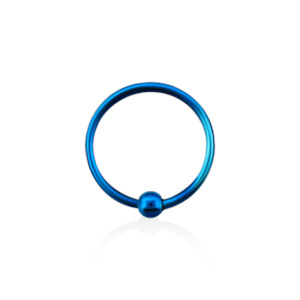 Blue Sterling Silver Nose Ring