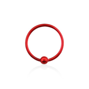 Nose Ring Piercing Jewellery: Red Sterling Silver Nose Ring