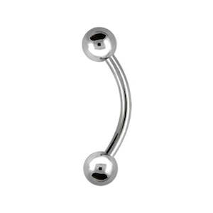 Side Eye Piercing Jewellery: 16g Surgical Steel Banana Bar