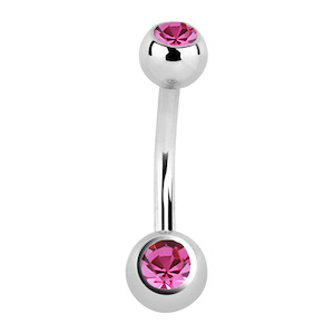 Rose Mini Surgical Steel Navel Bar