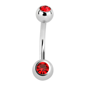 Red Mini Surgical Steel Navel Bar