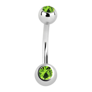 Surgical Steel: Peridot Mini Surgical Steel Navel Bar