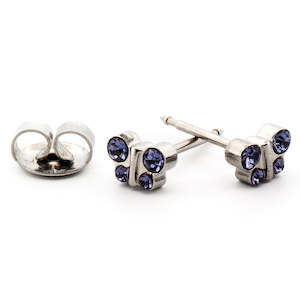 Surgical Steel: Tanzanite Butterfly Earrings