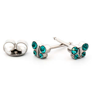 Surgical Steel: December - Blue Zircon Butterfly Earrings