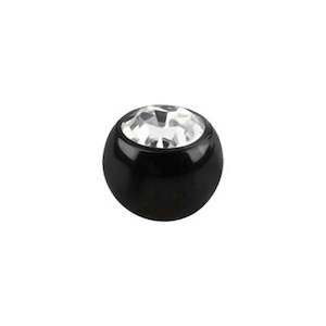 14g Black CZ Ball Anodized surgical steel