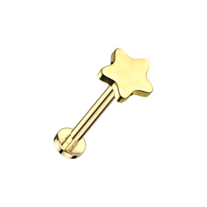 Gold Star Titanium Threadless Labret